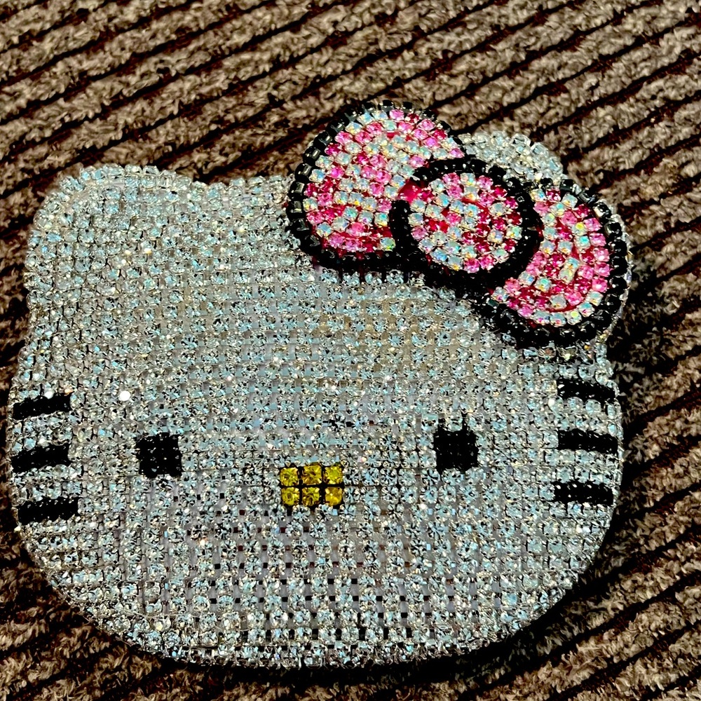 NEW Hello Kitty Rhinestone Sparkle Mirror Comb Compact Beauty Gift Set Travel